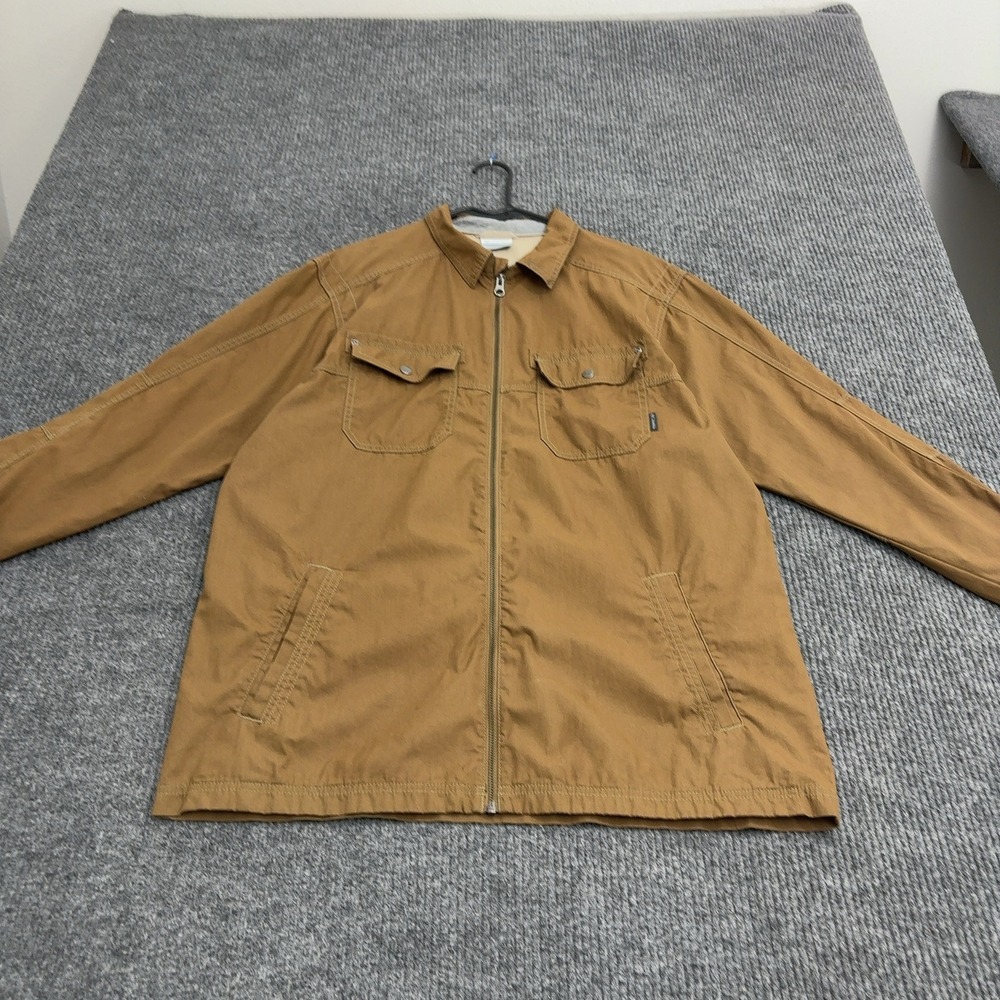 Columbia Jacket Mens L Brown Cotton Nylon Full Zip Utility Gorpcore Outdoor